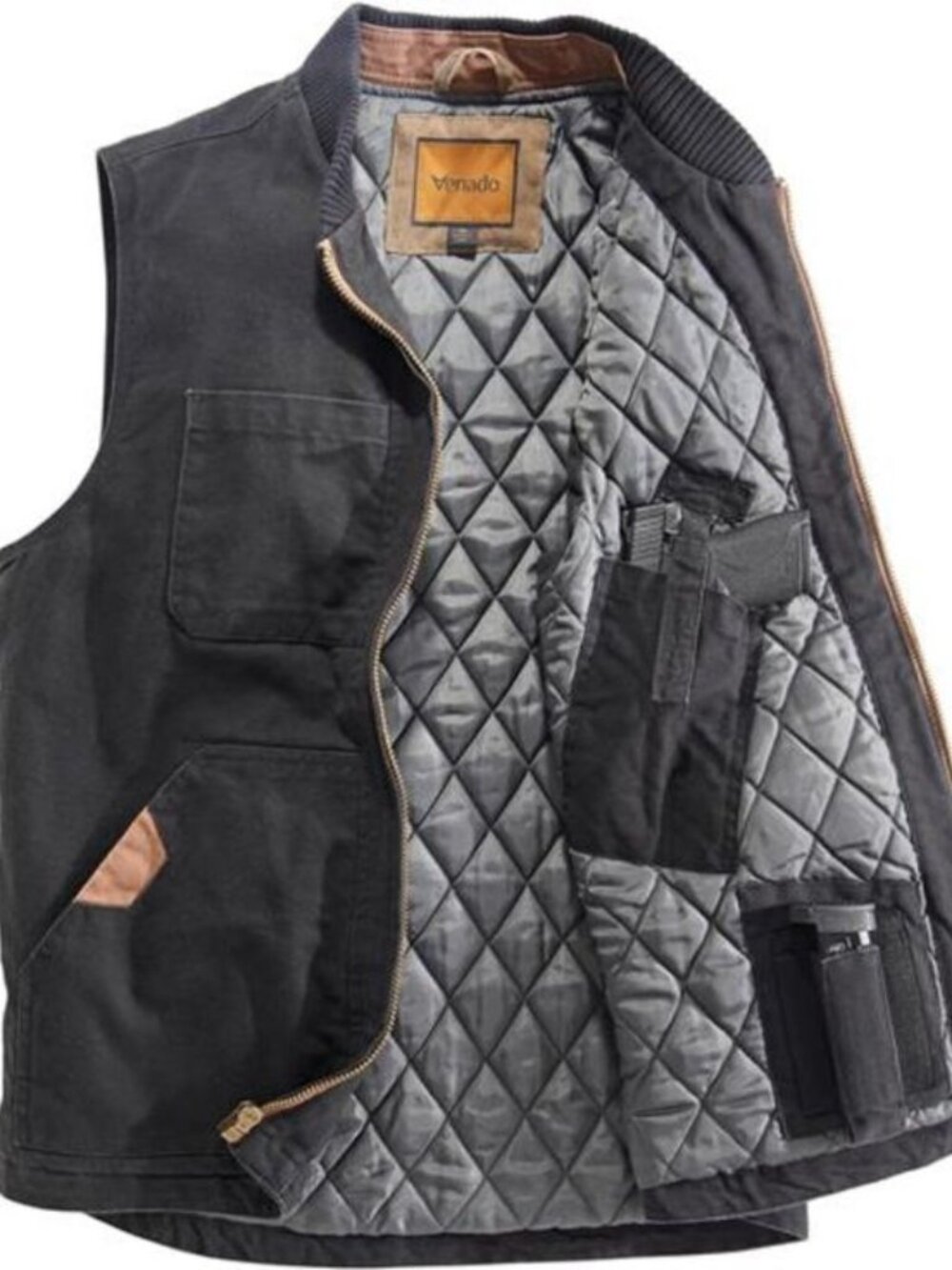 Concealed Carry Canvas Vest - Black | 2XLT